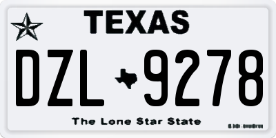 TX license plate DZL9278