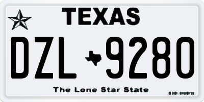 TX license plate DZL9280