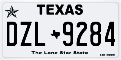 TX license plate DZL9284