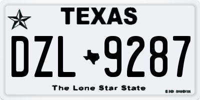 TX license plate DZL9287