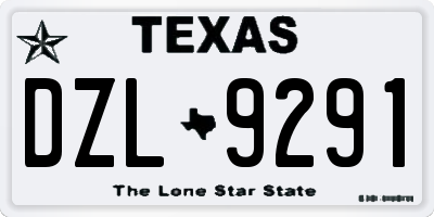 TX license plate DZL9291