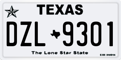 TX license plate DZL9301