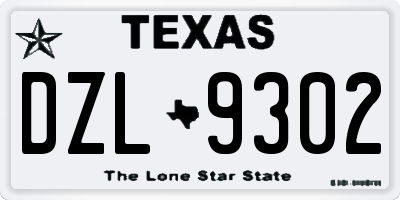 TX license plate DZL9302