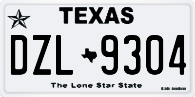 TX license plate DZL9304