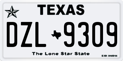 TX license plate DZL9309