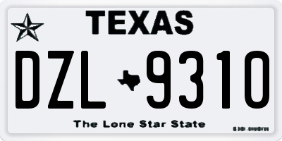 TX license plate DZL9310