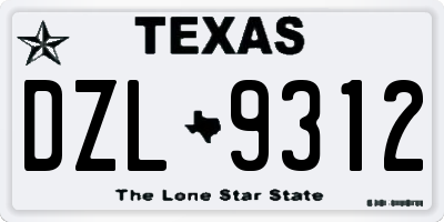 TX license plate DZL9312