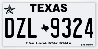 TX license plate DZL9324
