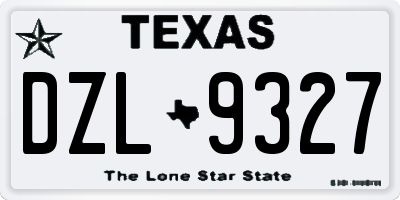 TX license plate DZL9327