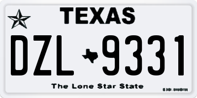 TX license plate DZL9331