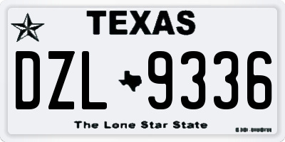 TX license plate DZL9336