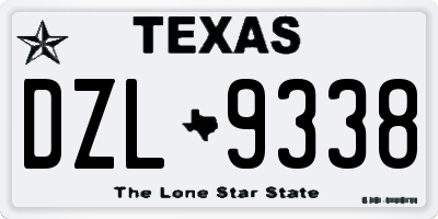 TX license plate DZL9338