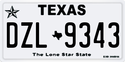 TX license plate DZL9343