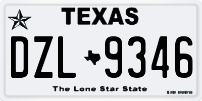 TX license plate DZL9346