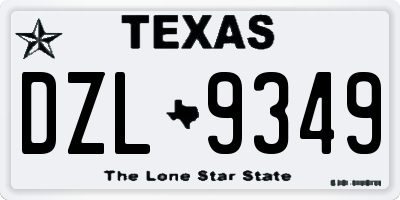 TX license plate DZL9349