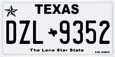 TX license plate DZL9352