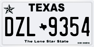TX license plate DZL9354