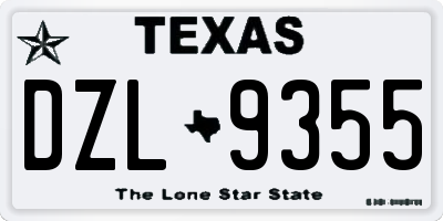 TX license plate DZL9355