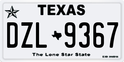 TX license plate DZL9367