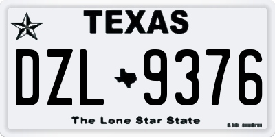 TX license plate DZL9376