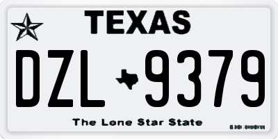 TX license plate DZL9379