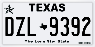 TX license plate DZL9392