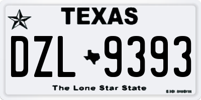 TX license plate DZL9393
