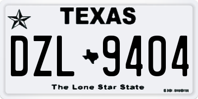 TX license plate DZL9404
