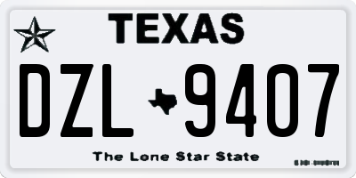TX license plate DZL9407
