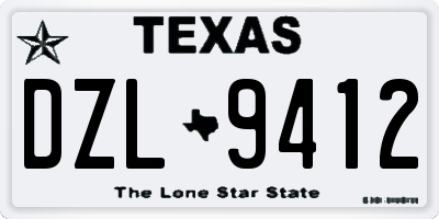 TX license plate DZL9412