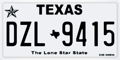 TX license plate DZL9415