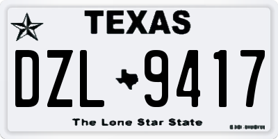 TX license plate DZL9417