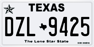 TX license plate DZL9425