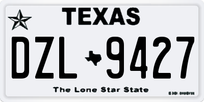 TX license plate DZL9427