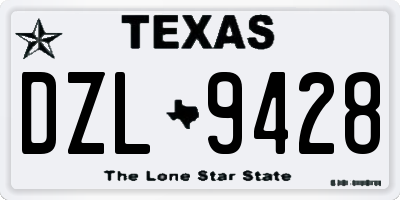 TX license plate DZL9428