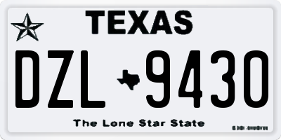 TX license plate DZL9430