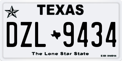 TX license plate DZL9434