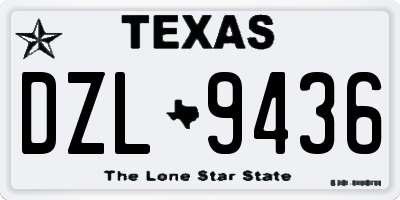 TX license plate DZL9436