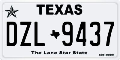 TX license plate DZL9437