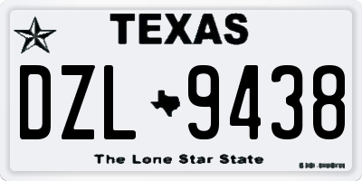 TX license plate DZL9438