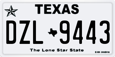TX license plate DZL9443