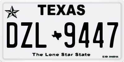 TX license plate DZL9447