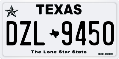 TX license plate DZL9450