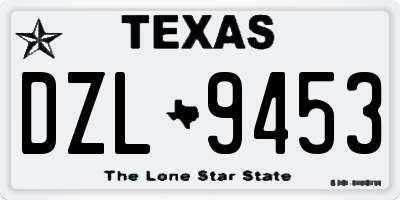 TX license plate DZL9453