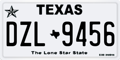 TX license plate DZL9456