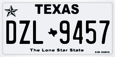 TX license plate DZL9457