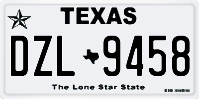 TX license plate DZL9458