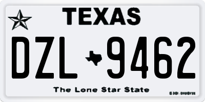 TX license plate DZL9462