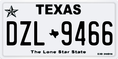 TX license plate DZL9466