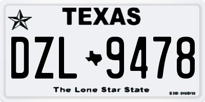 TX license plate DZL9478